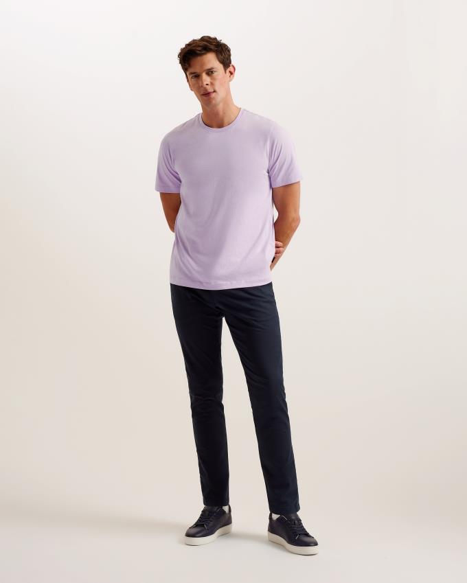 T-Shirt Ted Baker Short Sleeve Regular Fit Plain Violette Homme | GAJ-48832951